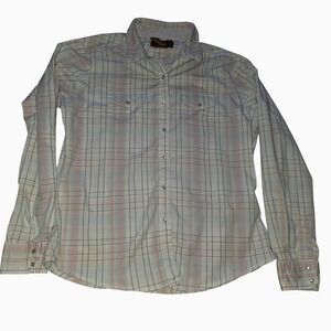 Aura from the Wrangler Western Plaid Pearl Snap Front Western Country Shirt Med